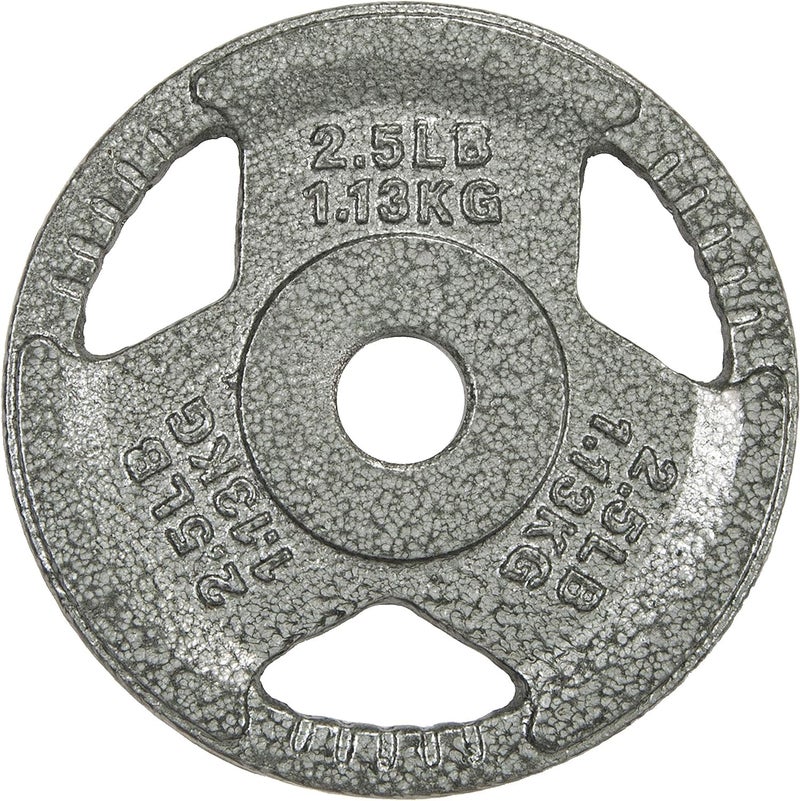 HulkFit 1-inch Iron Plate for Strength Training, Weightlifting and Crossfit, Single (2.5 Pounds), Silver - Image 1